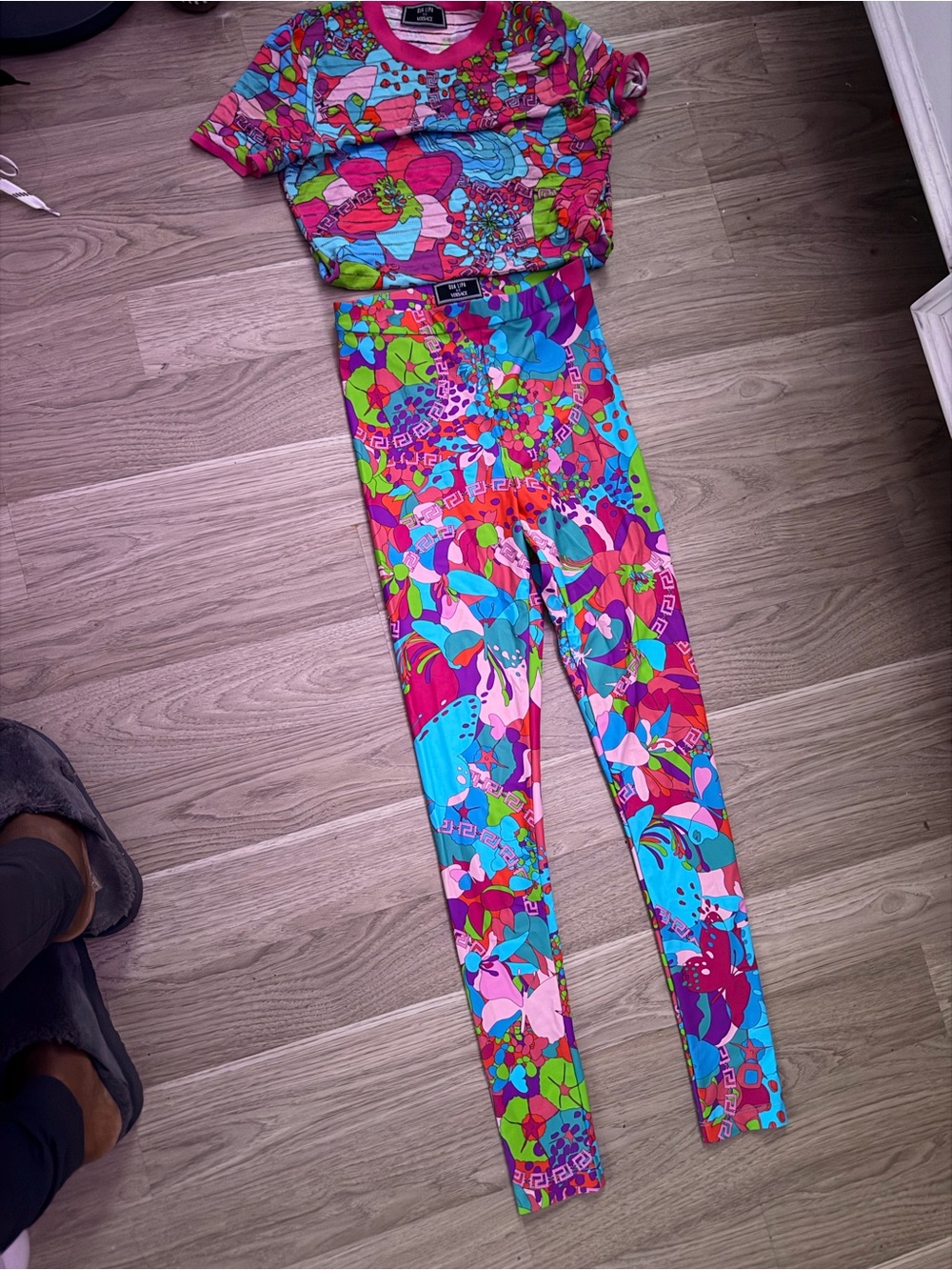Dua Lipa Versace Top and leggings set